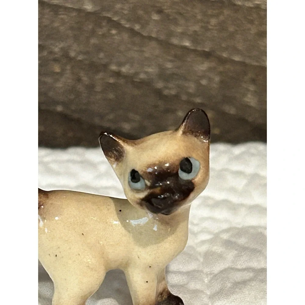 Vtg Hagen Renaker Siamese Cat Kitten‎ Walking Porcelain Miniature Figurine